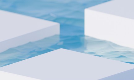 pedestal display stage mockup for cosmetic product, podium of stuff, abstract plate showcase for design,3d illustration rendering