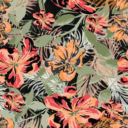 flowers pattern spring botanical design. liberty style. floral seamless background for textile or book covers, manufacturing, wallpapers, print, gift wrap and scrapbooking. vector illustration art.