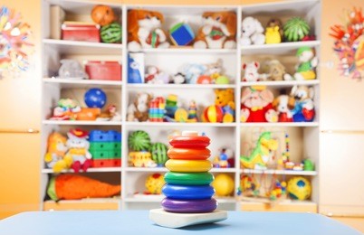 wooden box with many blocks on white background