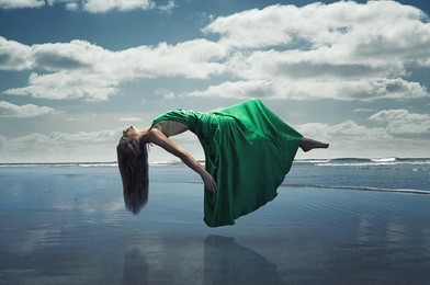 floating woman