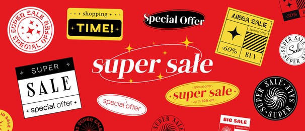 super sale modern trendy banner. special offer promo cool poster.