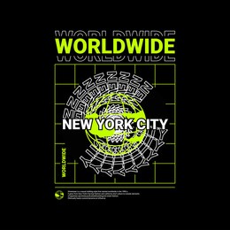 worldwide writing design, suitable for screen printing t-shirts, clothes, jackets and others