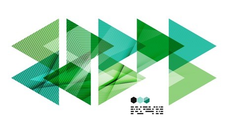 bright green and blue textured geometric shapes isolated on white - modern design template