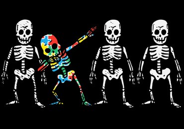 dabbing skeleton not a disability autism awareness vector design