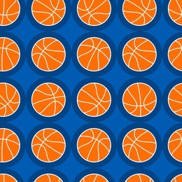 basketball sports seamless pattern on a blue background .