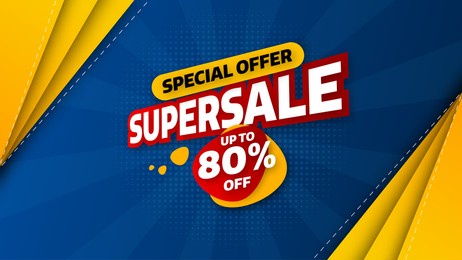 sale banner template design with geometric background , big sale special offer up to 80% off. super sale, end of season special offer banner. vector illustration.