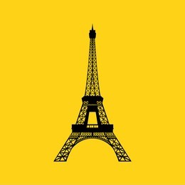 eiffel tower in paris. vector illustration on yellow