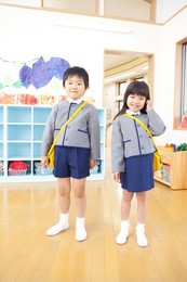 kindergartener man and woman looked shy