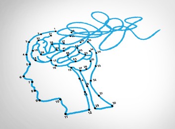 memory loss problem and dementia disease concept and losing brain function memories as an alzheimers health symbol of neurology and mental problems in a 3d illustration style.