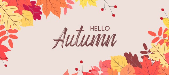 hello autumn falling leaves. autumnal foliage fall and poplar leaves. autumn design. templates for placards, banners, flyers, presentations, reports.