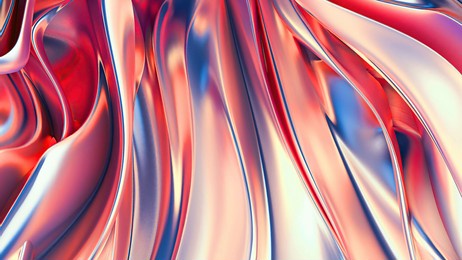 3d rendering.curve dynamic fluid golden pink wallpaper. gradient mesh.trippy and distorted image, psychedelic hippie bright reflection smooth surface. golden metal multicolor neon gradient background.