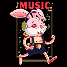 premium rabbit design vector illustration format that are perfect for t-shirt, coffee mug, poster, cards, pillow cover, sticker, canvas design, and musk design.