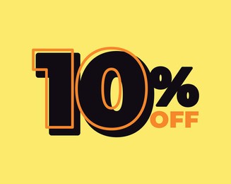 10% off tag ten percent discount black friday sale black letter yellow background