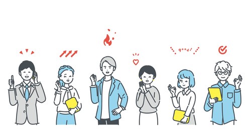 positive business person illustration. vector.