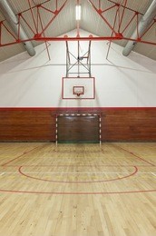view from center court in old gym