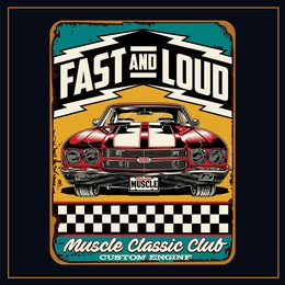 vintage retro car design graphic