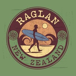 abstract surfer stamp or sign, vector illustration