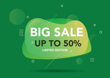 big sale promo banner modern design vector illustration abstract background of green color, flash sale template, flash sale special offer. can used for website, social media, online marketplace
