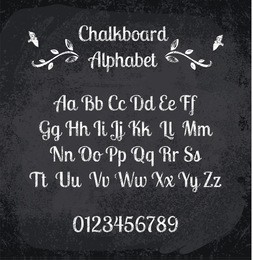 vector illustration of chalked alphabet 