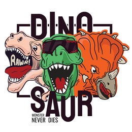  funny different dinosaurs roar green original design label  vector  for vintage how to  illustration  color  isolated white background t-shirt design for print.