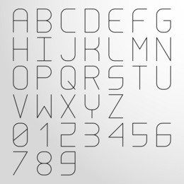vector wide monospaced light font