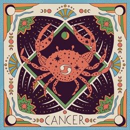 cancer zodiac sign. horoscope. illustration for souvenirs and social networks