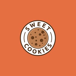 cookie bakery circle minimalist logo design emblem, label vector template