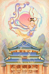 dunhuang flying fairy illustration source material