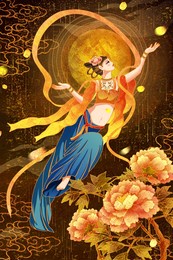 dunhuang flying fairy illustration source material
