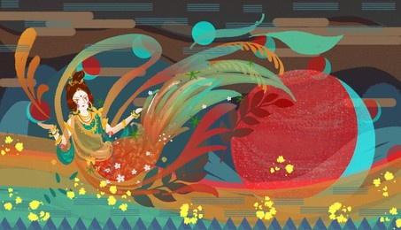 dunhuang flying fairy illustration source material