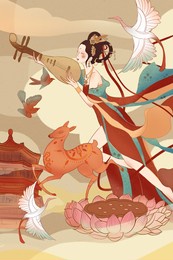 dunhuang flying fairy illustration source material