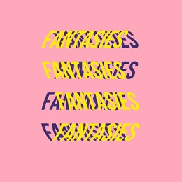 inscription with the word fantasy. curved text effect. best for t-shirts. interior poster with text. design of clothes for girls. text effects. distorted text. word of fantasy.