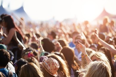 audience at outdoor music festival