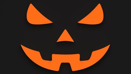 halloween pumpkin jack black orange background wallpaper 3d render