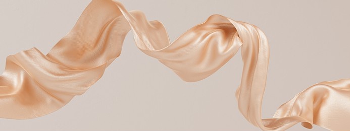 fabric gold color cloth flowing on wind, textile wave flying movement, 3d rendering abstract fashion background