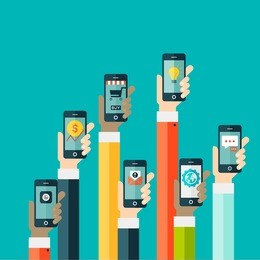 concept of mobile app in flat design?