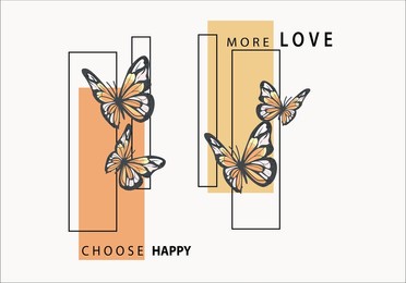 butterfly and slogan design vector art