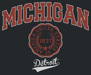vintage varsity college city print with state slogan for graphic tee t shirt or sweatshirt - vector