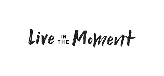 live in the moment. inspirational lettering quote. vector illustration. hand drawn lettering positive affirmation.