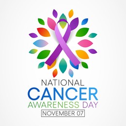 cancer awareness day is observed every year on november 7, to raise awareness of cancer and to encourage its prevention, detection, and treatment. vector illustration