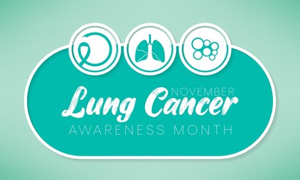 lung cancer awareness month is observed every year in november, lungs are two spongy organs in chest that take in oxygen when you inhale and release carbon dioxide when you exhale. vector illustration