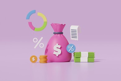 tax 3d illustration. 3d rendering illustration.