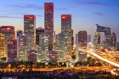 beijing, china skyline at the central business district.