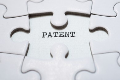 the word patent written with a typewriter.