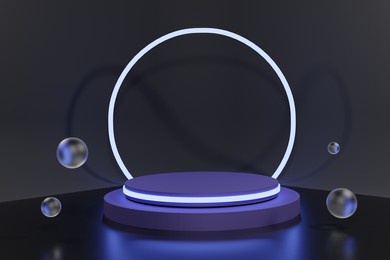 modern podium 3d for showcase product and promotion presentation