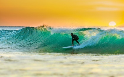sunrise surfing