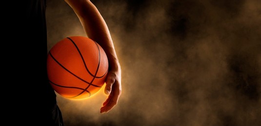 basketball player. sports banner. horizontal copy space background