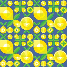 lemons abstract geometric mosaic background. juicy fresh citrus frut pattern. modern minimalist creative texture, ornament for wallpaper, paper, textile, fabric, package