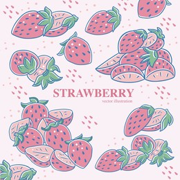vector illustration of strawberry pattern