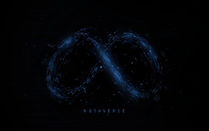 the metaverse. virtual space. infinity sign. futuristic technology digital hi tech concept